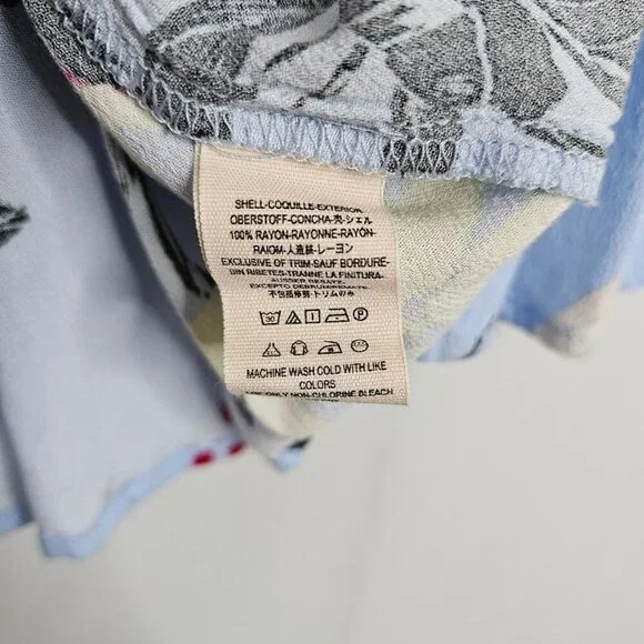 Women's FREE PEOPLE Bella Tunic Top Floral BLUE BLACK YELLOW RED size XS Boho - Picture 6 of 7